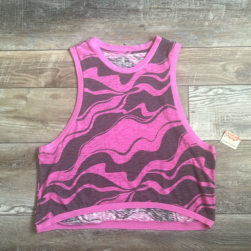 NWT FP Movement Printed Love Tank Waverunner Magenta Large